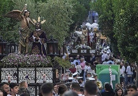 Procesión extraordinaria del Calvario, el pasado 18 de octubre, con el paso de Jesús orando en el huerto en primer plano.