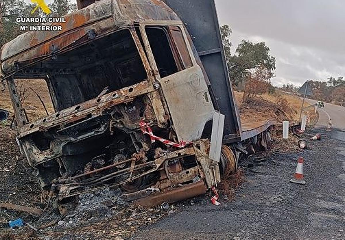 Las chispas de la rueda en llantas de un camión causaron el incendio que quemó 5.900 hectáreas en Llerena