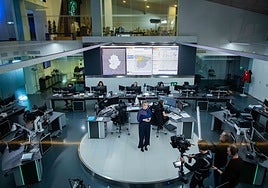 Guardiola, durante el rodaje de su discurso navideño.