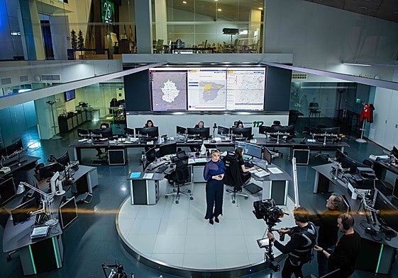 Guardiola, durante el rodaje de su discurso navideño.