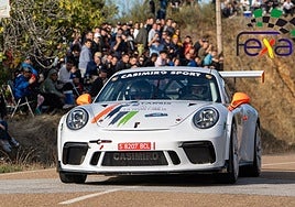 Antonio Luis Casimiro y Juan Manuel Flores, coin su Porsche en el Rallyesprint de Salvaleón