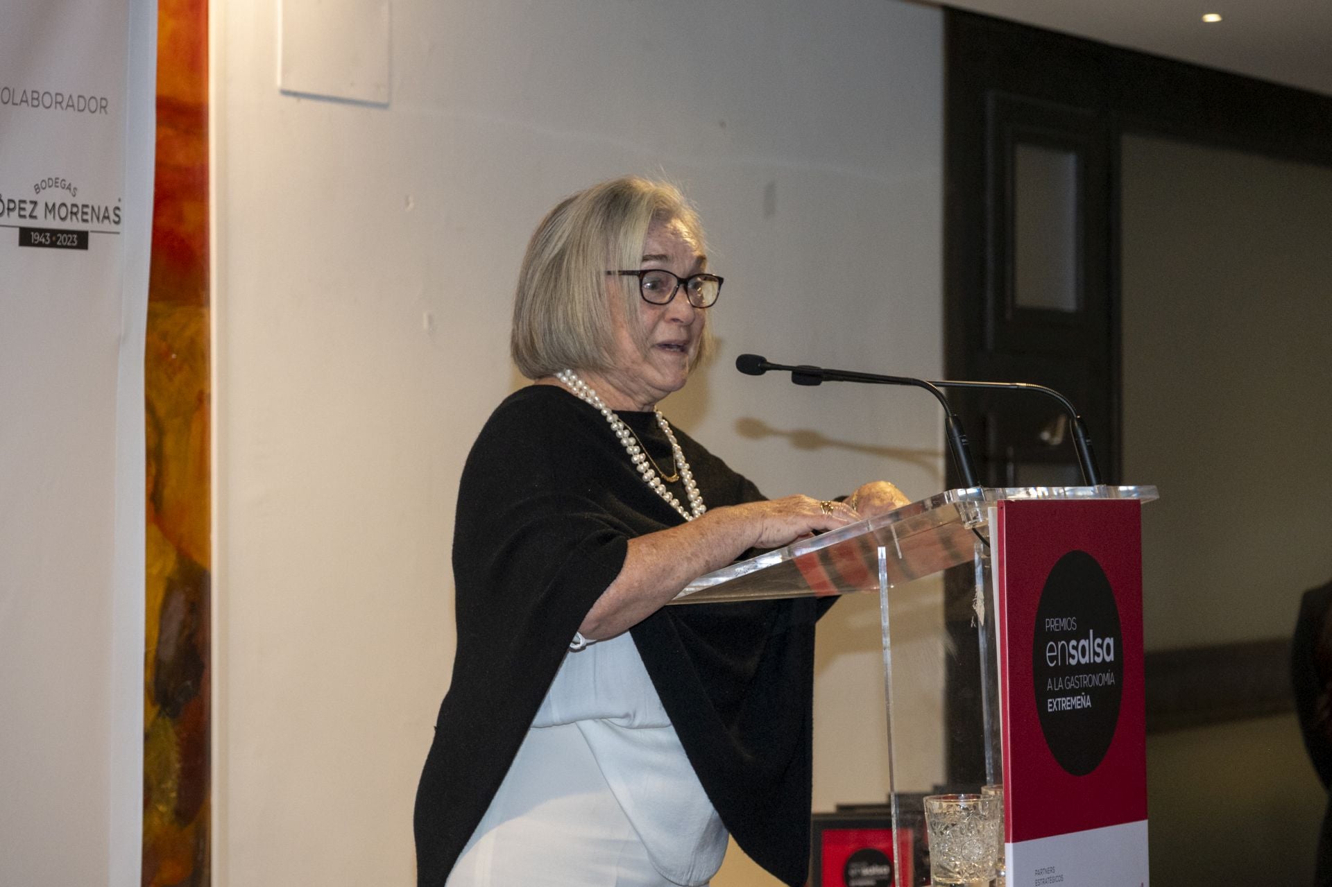 Guadalupe Blanco agradeció el premio al Figón de Eustaquio. 