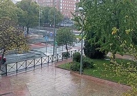 Mañana lluviosa en la ciudad d Cáceres.