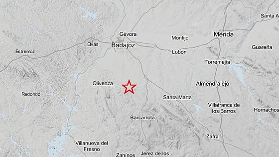 La provincia de Badajoz registra dos temblores en el último mes
