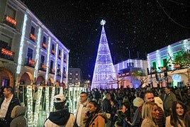 La plaza de España, tras el encendido del pasado año.