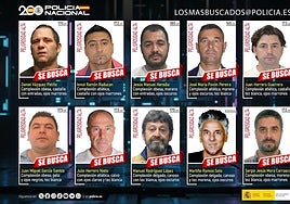 Los 10 fugitivos más buscados del país.