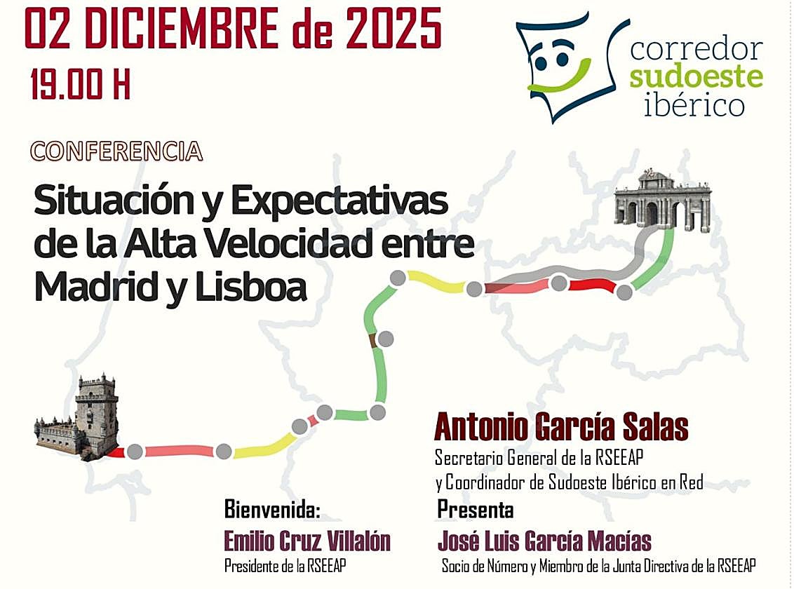 La Económica celebra este martes una conferencia sobre la Alta Velocidad entre Madrid y Lisboa