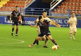Marco Manchón, en el duelo frente al Linares.