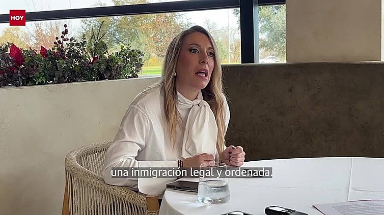 María Guardiola, candidata del Partido Popular a la Presidencia de la Junta de Extremadura