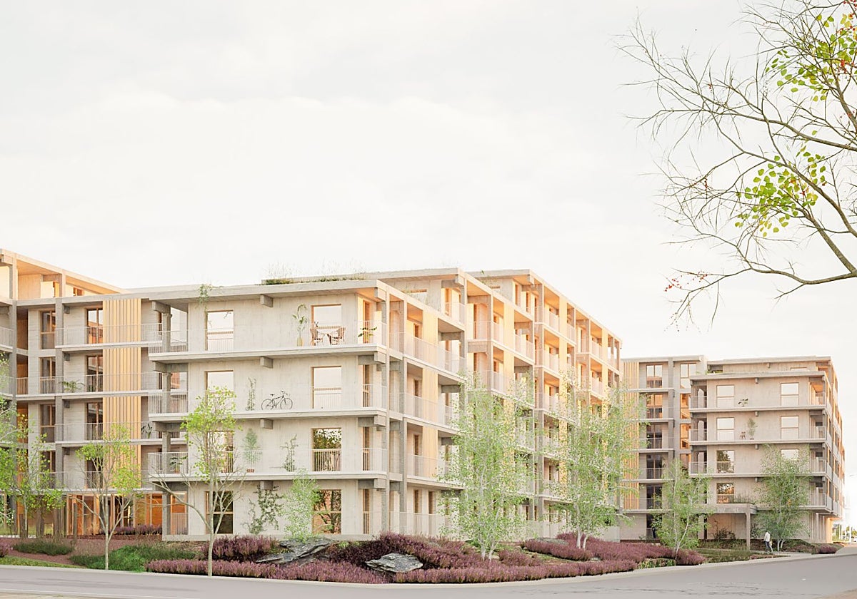 Recreación del proyecto elaborado por el estudio Marmolbravo para las 234 viviendas de El Prado.