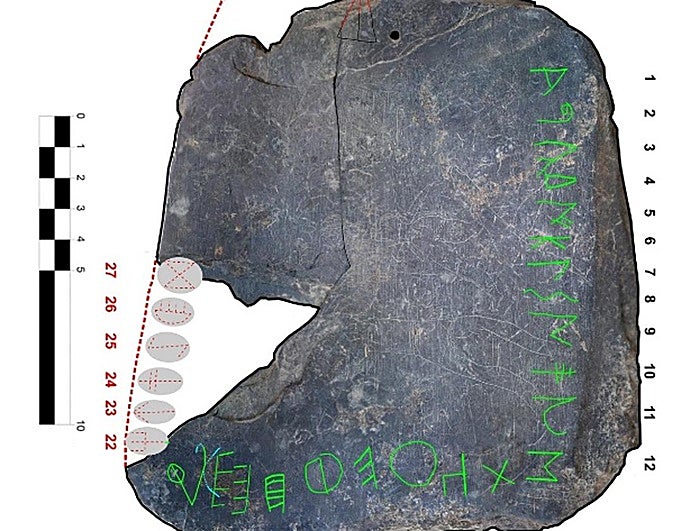 El abecedario de pizarra arroja nueva luz para conocer la escritura del Turuñuelo