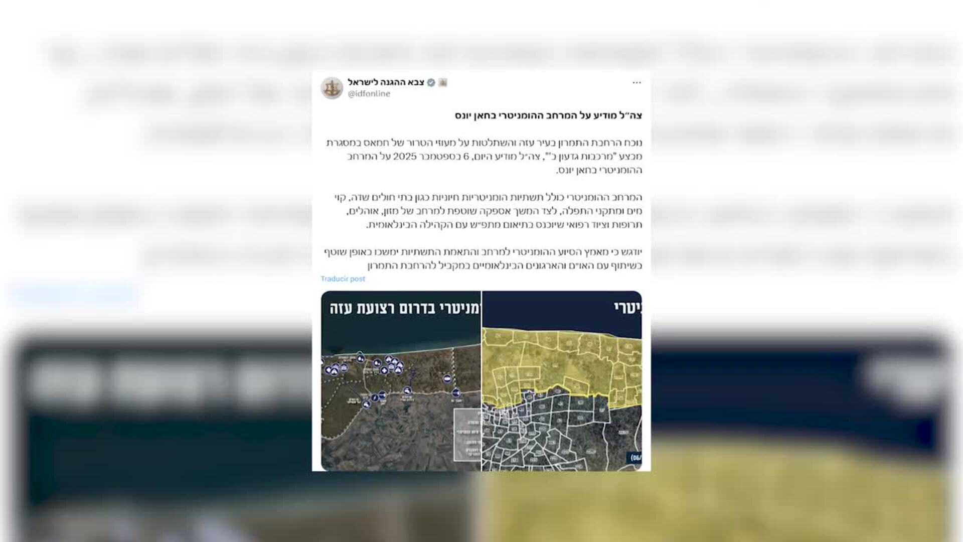Israel insta a los ciudadanos de de Gaza a irse a una "zona humanitaria" en el sur de la Franja