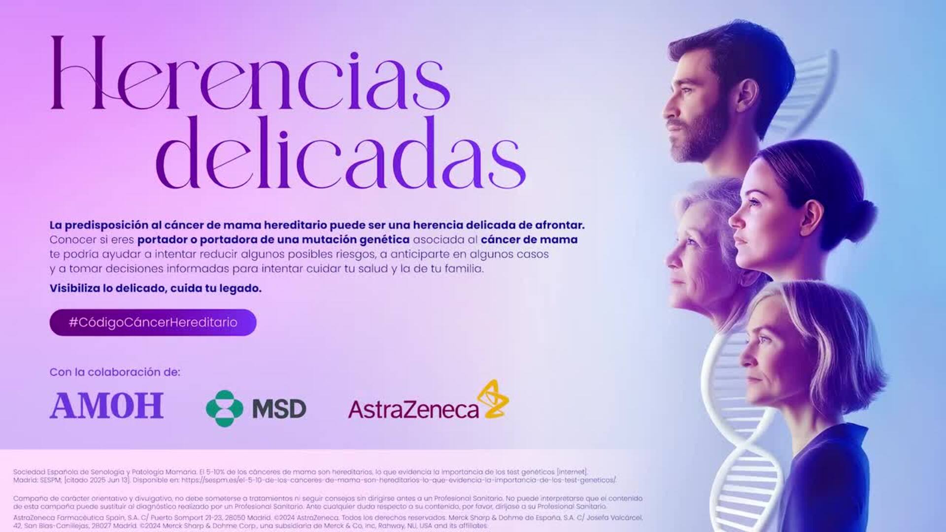Nace la campaña “Herencias delicadas” para dar visibilidad al cáncer de mama hereditario