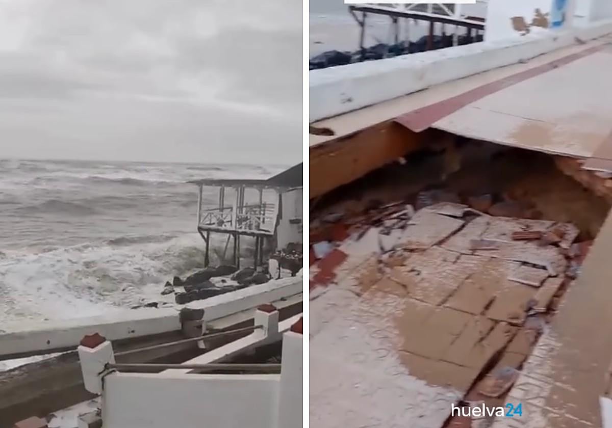 El paseo marítimo de Matalascañas en situación de «extrema emergencia» tras la borrasca Francis