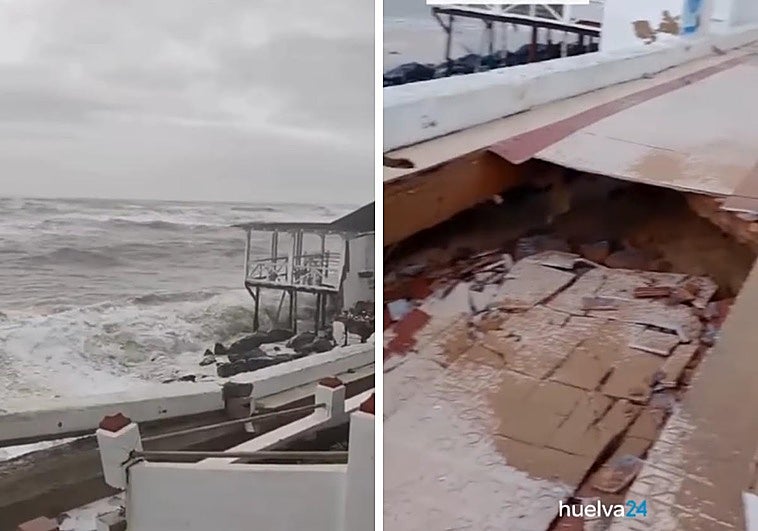 El paseo marítimo de Matalascañas en situación de «extrema emergencia» tras la borrasca Francis