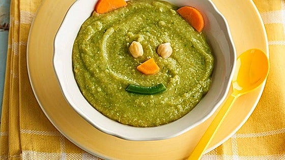 Puré de garbanzos con arroz y verduras para bebés a partir de 1 año