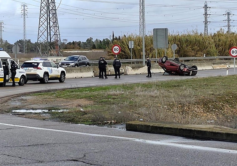 Herido tras un aparatoso accidente en Badajoz