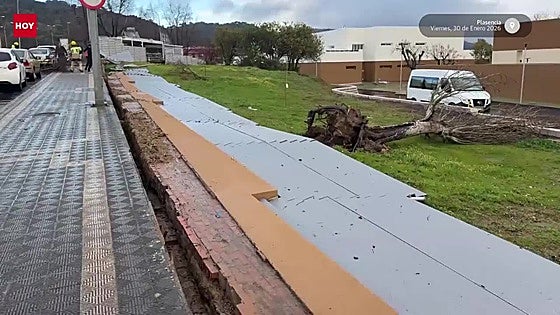 Un tornado causa numerosos daños en el Hospital Virgen del Puerto y en el norte de Plasencia
