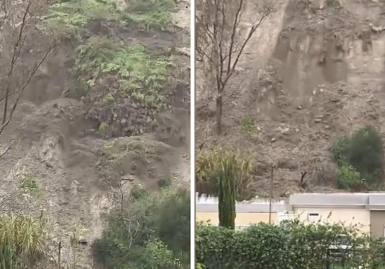 Impactantes imágenes de Caparica: el derrumbe de un acantilado amenaza viviendas y una guardería