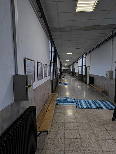 Las lluvias vuelven a inundar la Laboral de Cáceres, con las obras de la cubierta todavía pendientes