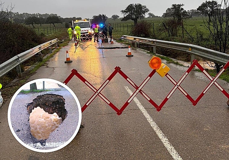 Estas son las carreteras extremeñas que permanecen cortadas por los efectos del temporal
