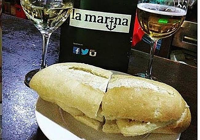 Bocadillo de calamares de La Marina