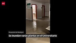 Se inundan varias plantas del Hospital Universitario de Badajoz