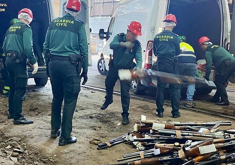 Más de 800 armas reducidas a 2,3 toneladas de chatarra en Cáceres