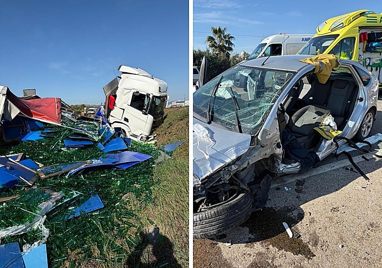 Cortada la N-432 cerca de Zafra por la colisión de dos vehículos