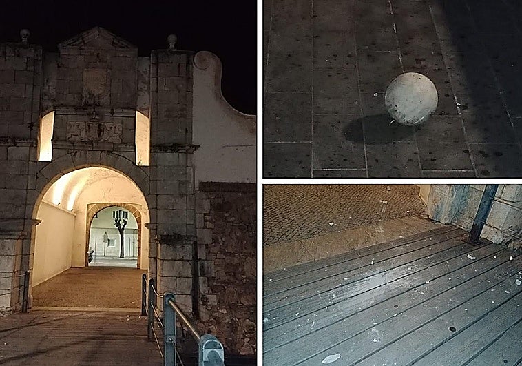 El alcalde pide ayuda ciudadana para identificar y denunciar a los vándalos que pudieron tirar la bola de la Puerta del Pilar