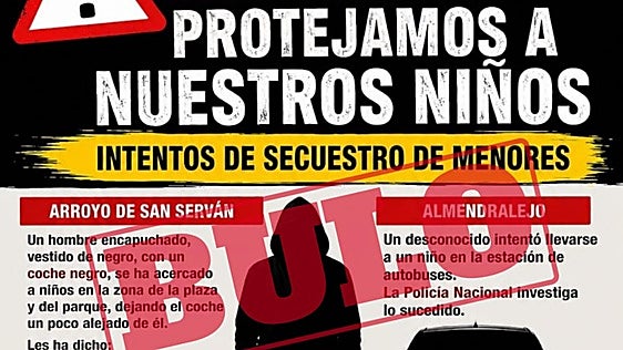 Stop bulos: la Delegación del Gobierno desmiente los secuestros de menores en Extremadura