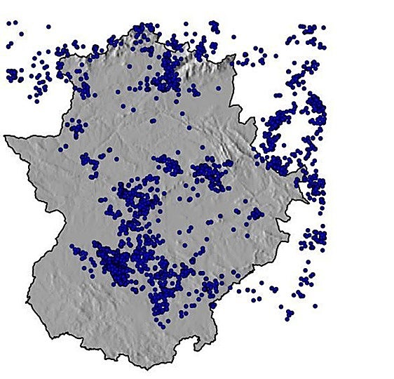 Las tormentas del domingo dejaron casi 2.000 rayos en Extremadura