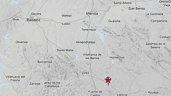 Un terremoto de magnitud 2,6 se siente en la provincia de Badajoz
