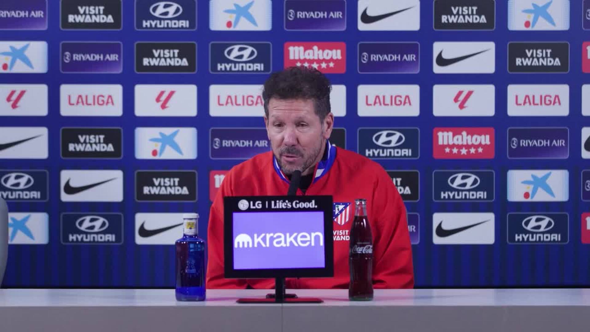 Simeone: "Julián Álvarez se cree por sí solo por su nombre, su jerarquía y su trayectoria"