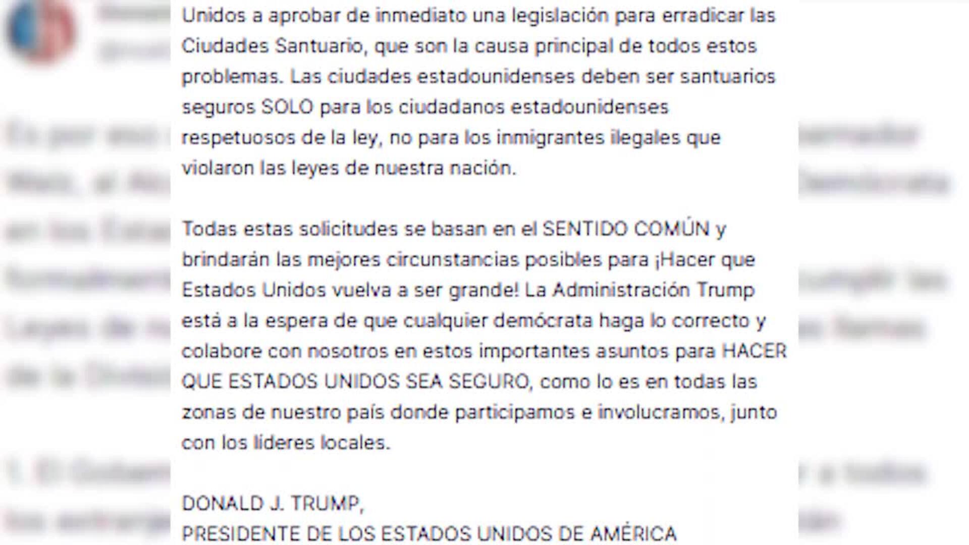 Trump pide a Minnesota la entrega de sus presos extranjeros a las autoridades federales