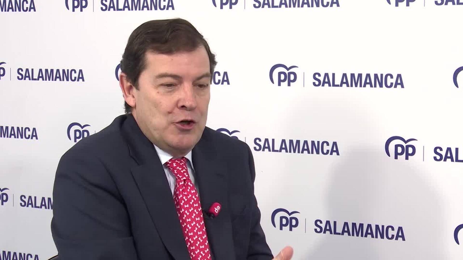 Mañueco defiende que el partido se juega en CyL y asegura que aspira a ganar y subir en escaños