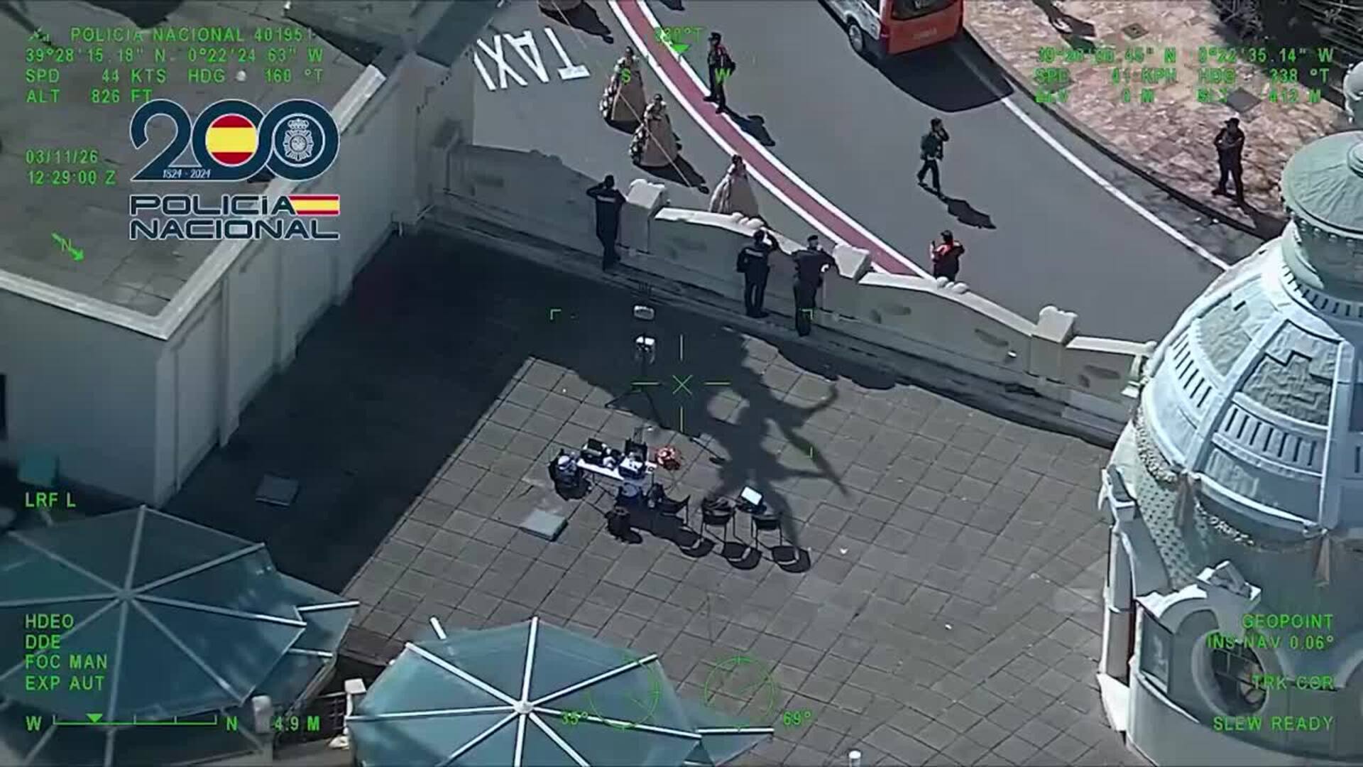 La Policía graba la Mascletà de Valencia con drones