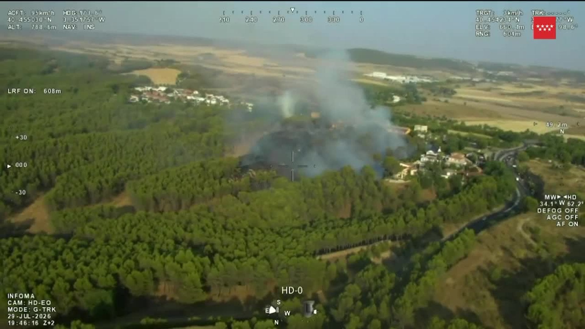 Estabilizado un incendio forestal en Villalbilla (Madrid)