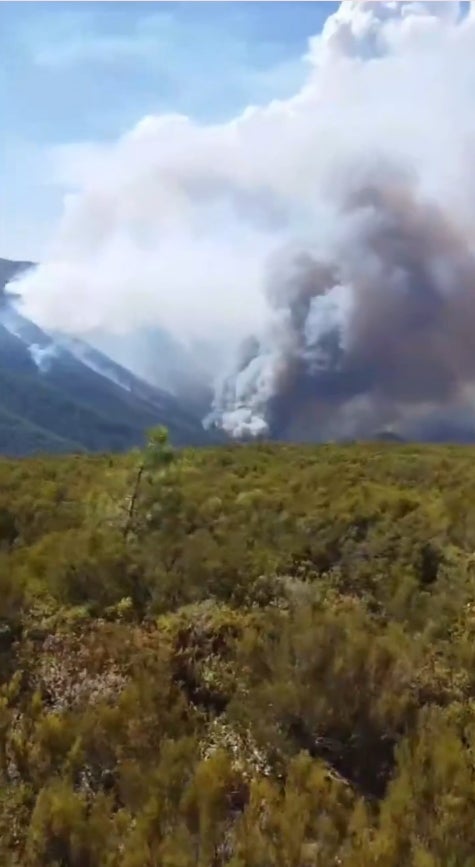 Estado del incendio a las 17:51 horas de este miércoles 