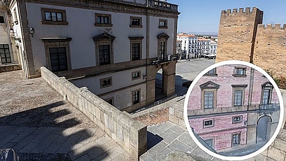 El Ayuntamiento de Cáceres recuperará su fachada original de ladrillos pintados por 86.000 euros