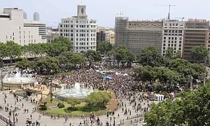 Vista de la plaza de Catalunya el pasado 27 de mayo. / Reuters