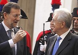 Rajoy ha sido recibido por Monti. / Efe| Atlas