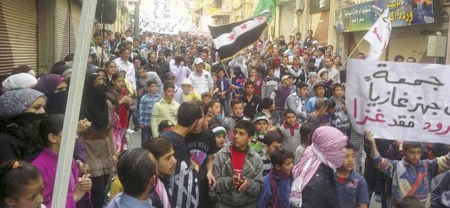 Una de las manifestaciones contra El-Asad. / Afp