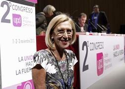 La líder de UPyD, Rosa Díez, en el Congreso. / Efe