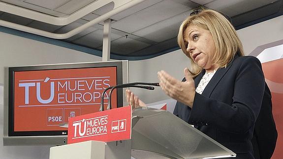 Elena Valenciano, en el momento su comparecencia.