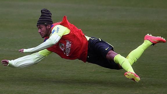 Neymar, durante un entrenamiento. 