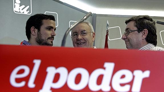 Alberto Garzón, Cayo Lara y José Luis Centella. 