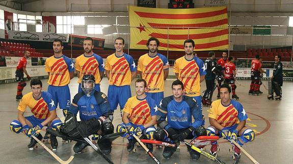 La selección catalana de hockey sobre patines. 