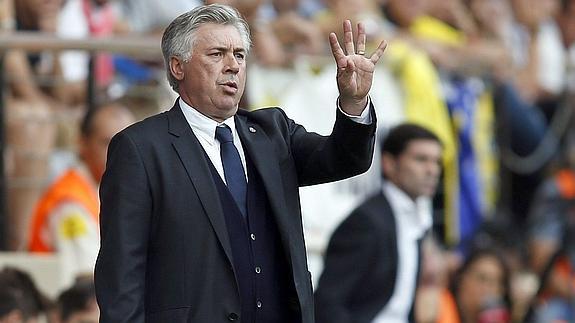 Ancelotti, en un partido de Liga. 