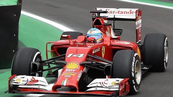 Fernando Alonso,hoy, en Interlagos. 